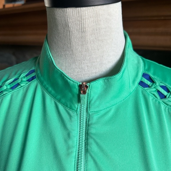 EP Golf ⛳️ Women’s Kelly Green & Blue Sleeveless Performance Quarter Zio - Sz LG - Picture 3 of 11